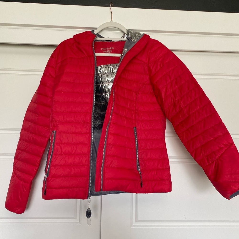 Trimark insulated puffer winter coat women’s red